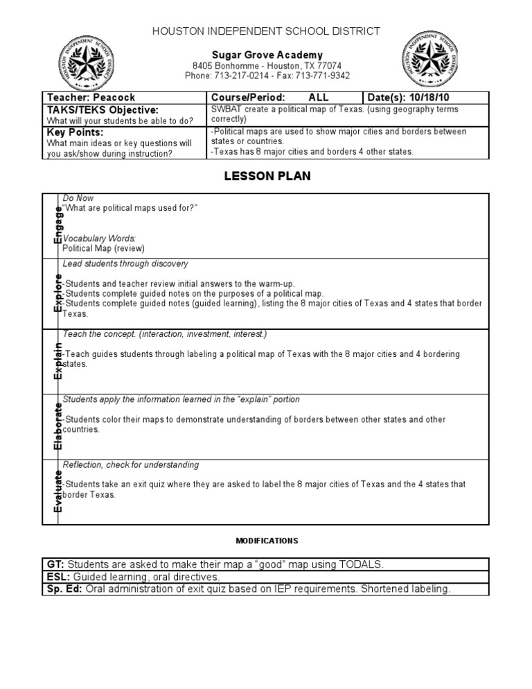 Political geography lesson plans