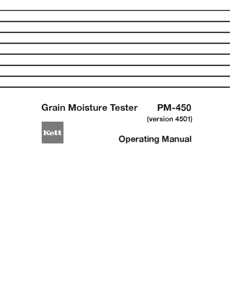 Grain Moisture Tester PM450 Operating Manual PDF Celsius Capacitor