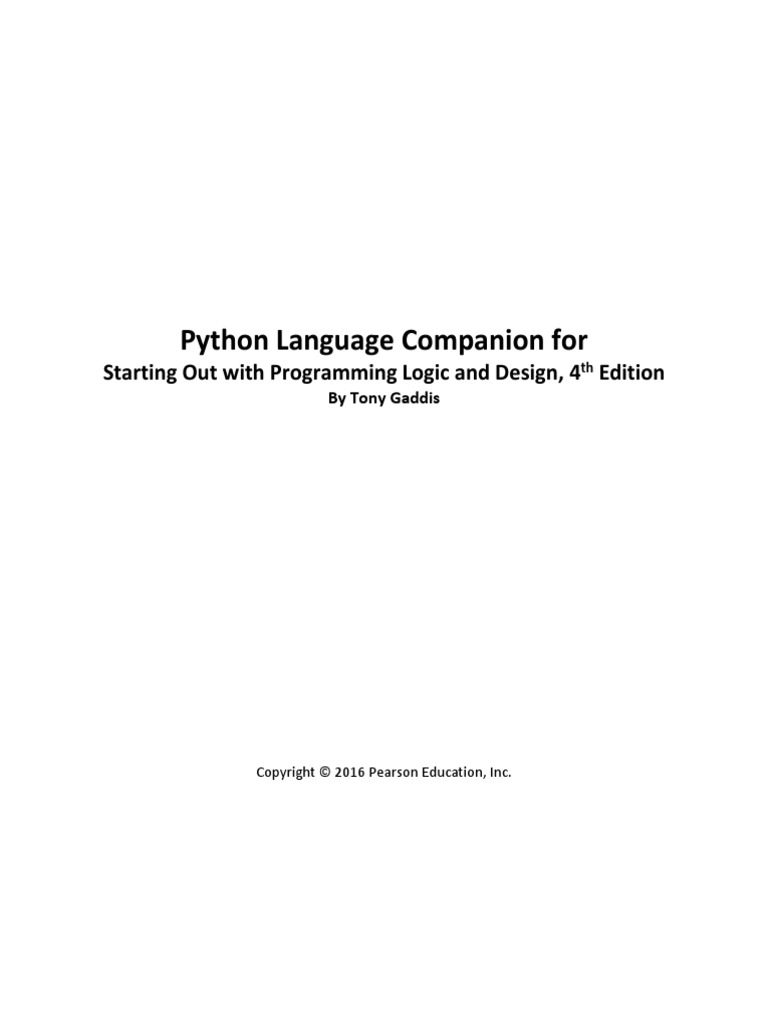 Python Language Companion | PDF | Parameter (Computer Programming ...