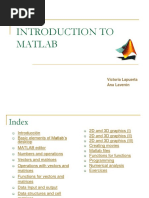 Introduction To Matlab: Victoria Lapuerta Ana Laverón