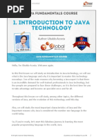 Java Fundamentals Introduction