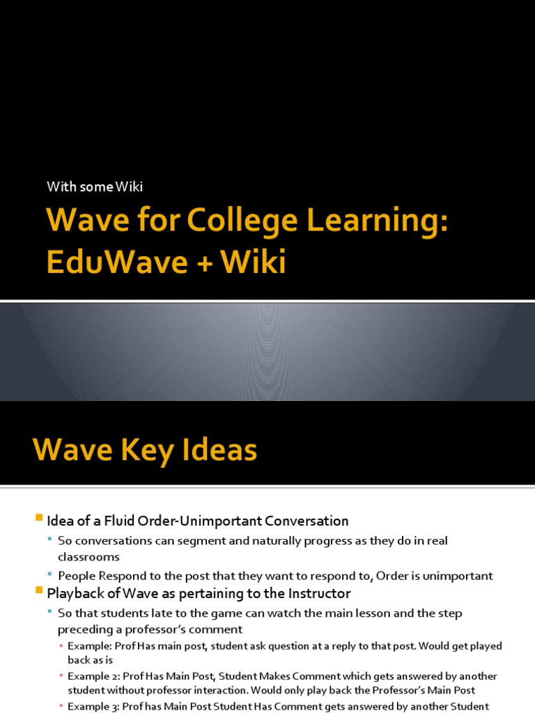 Wave For College Learning | PDF | Wiki | Computing