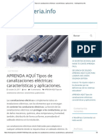 APRENDA AQUÍ Tipos de Canalizaciones Eléctricas - Características y Aplicaciones. - Todoingenieria PDF