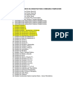 Relacion de Planos de Arquitectura Comisaria Pampachiri