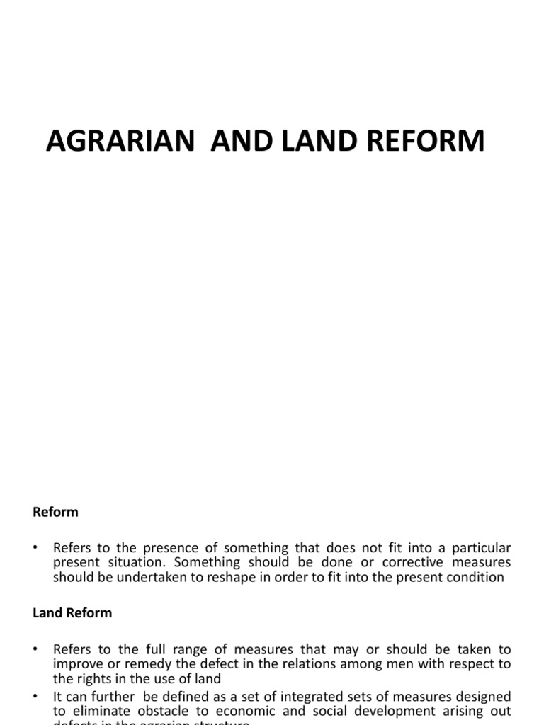 Agrarian Reform Policies in the Philippines | PDF | Leasehold Estate ...