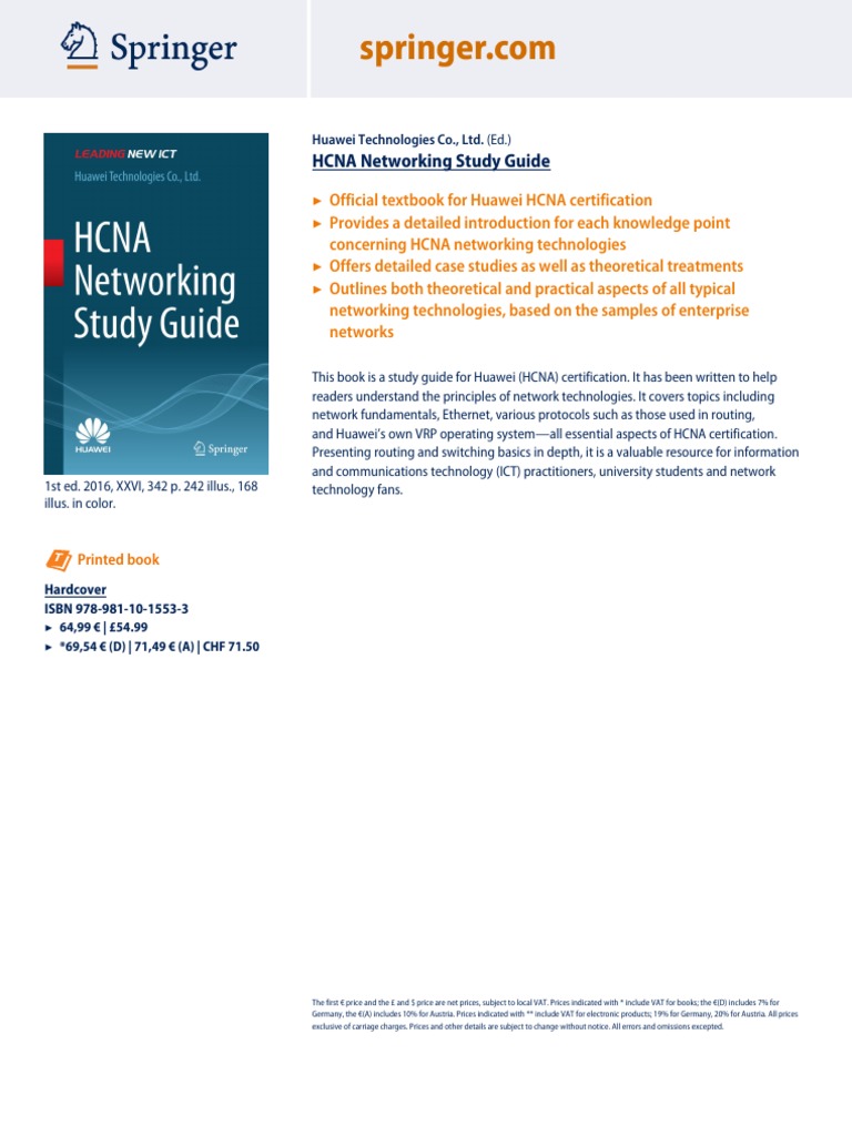 HCNA Networking Study Guide Overview | PDF | Computer Network ...