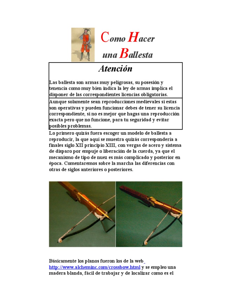 Como Hacer Una Ballesta | PDF | Flecha | Arco y flecha, image size:768x1024