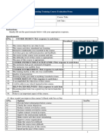 Elearning Course Evalution Form