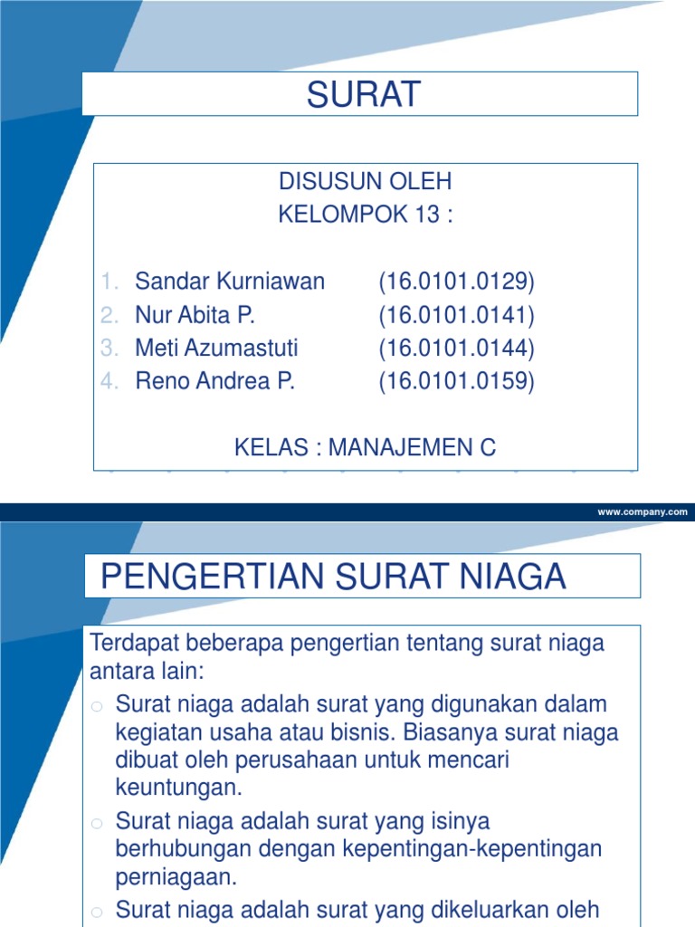 Contoh Surat Niaga Yang Dikeluarkan Oleh Pihak Pembeli Adalah