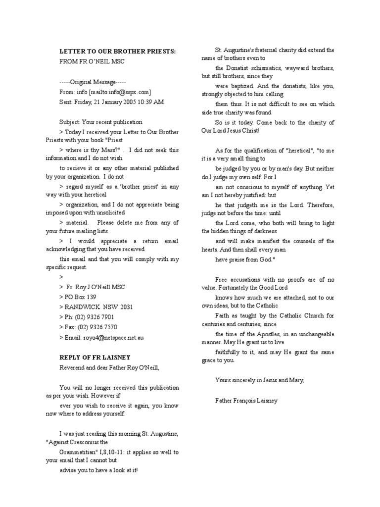 Letter To Our Brother Priests PDF Religious Belief And Doctrine Letter To Our Brother Priests PDF Religious Belief And Doctrine