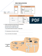 Worksheet Free Time Activities