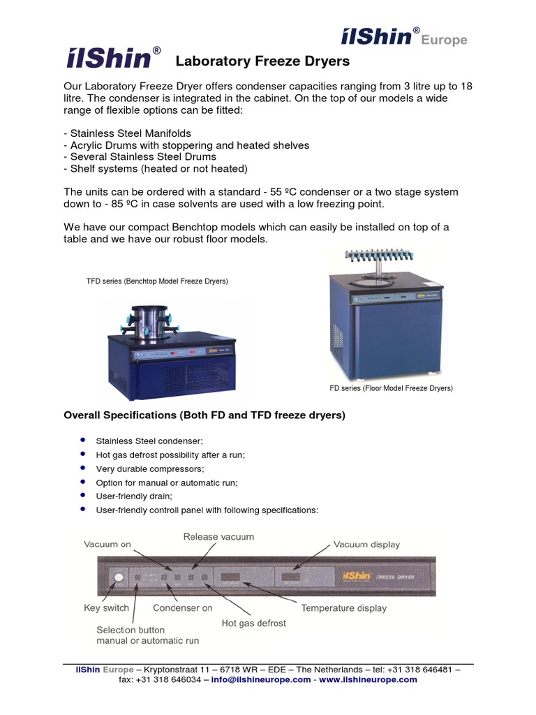 TFD5503 Bench-Top freezedryer -55ºC