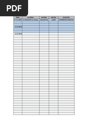 log sheet