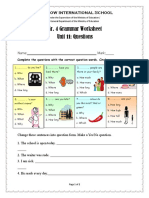 Gr. 4 Grammar Worksheet Unit 11: Questions: Rainbow International School