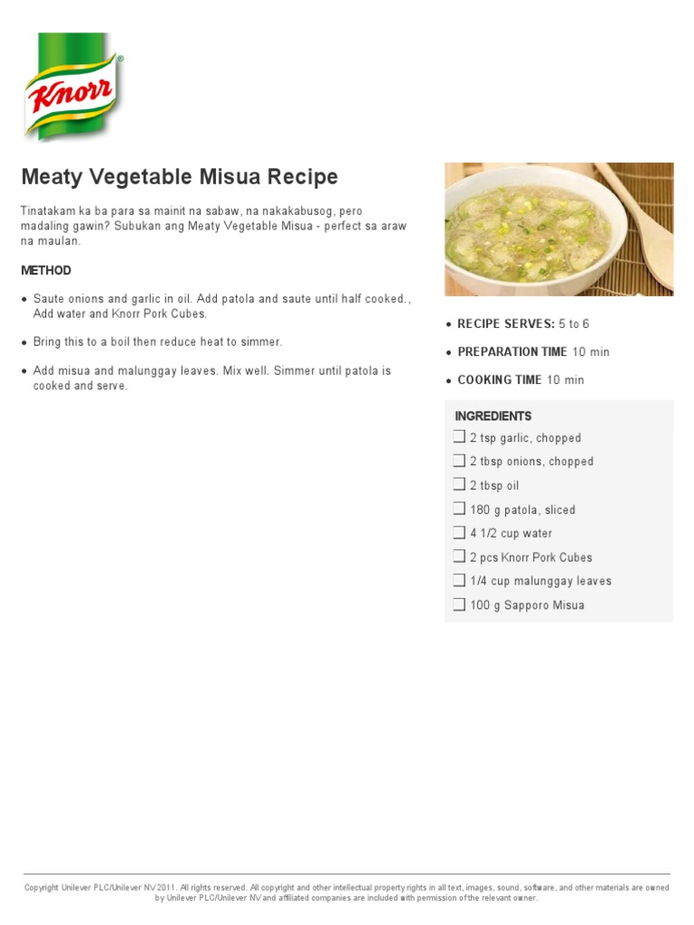 Knorr en-PH Recipe 2017-06-27 | PDF | Cooking, Food & Wine