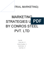 (Industrial Marketing) : Marketing Strategies Used by Conros Steel Pvt. LTD