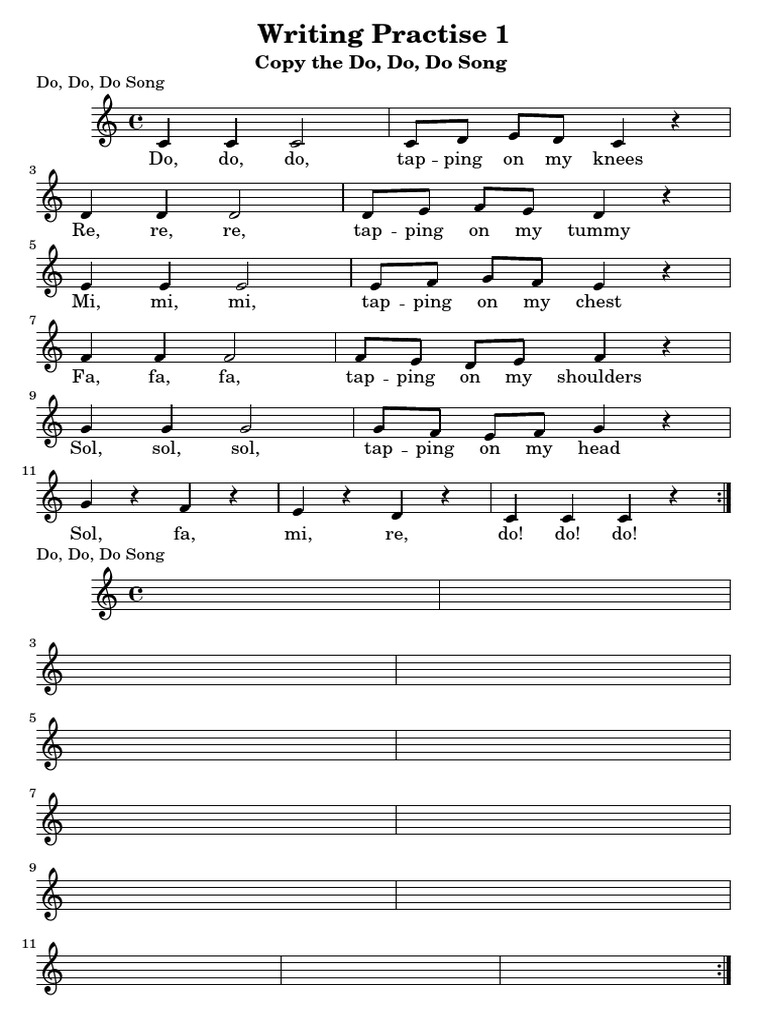 Writing Practise-Do Do Do Song | PDF