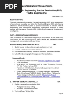 Curriculum of Textile Enginering