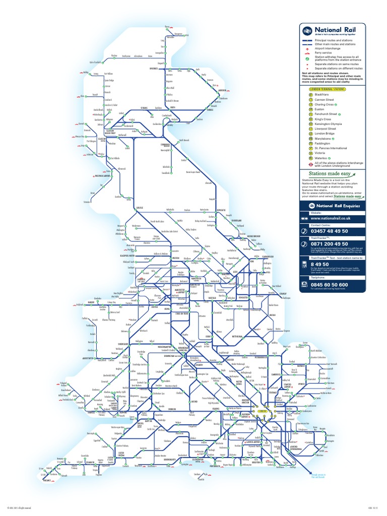 Official National Rail Map Large | PDF | Sports Clubs | Association ...