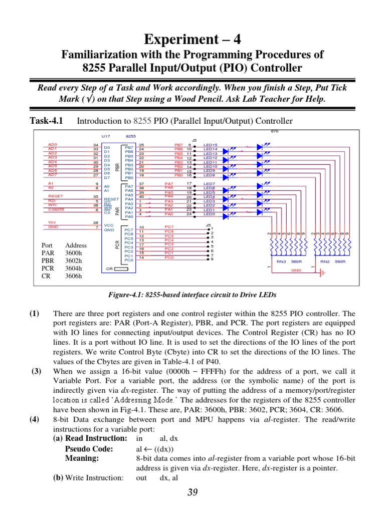 8255 PIO Controller Programming Guide | PDF | Integrated Circuit ...