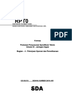 Konsep Pedoman Penyusunan Spesifikasi Teknis Volume III: Jaringan Irigasi Bagian - 4: Pekerjaan Operasi Dan Pemeliharaan
