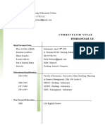 Curriculum Vitae Ferdiansyah, S.E.: Brief Personal Data