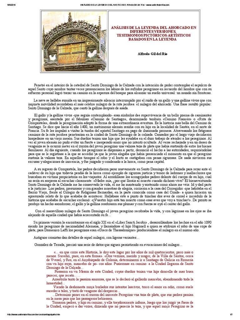 Análisis de La Leyenda Del Ahorcado Alfredo Gil Del Río WWW