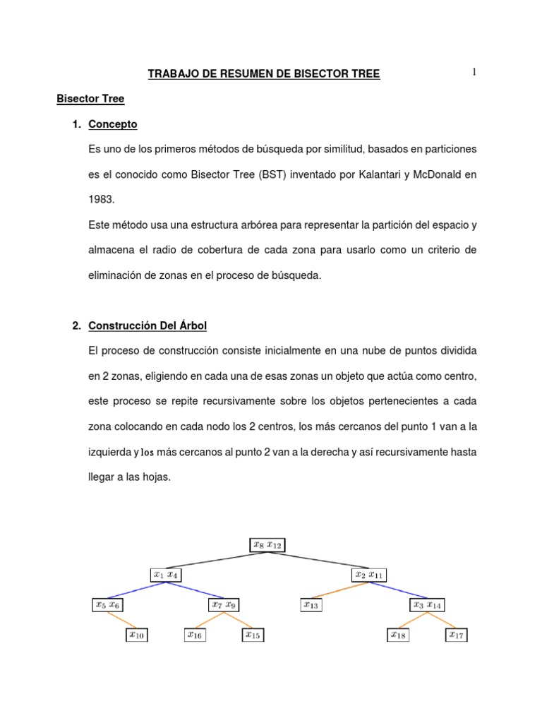 Bisector Tree: Búsqueda por Similitud | PDF