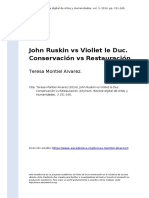 Teresa Montiel Alvarez (2014) - John Ruskin Vs Viollet Le Duc. Conservacion Vs Restauracion PDF