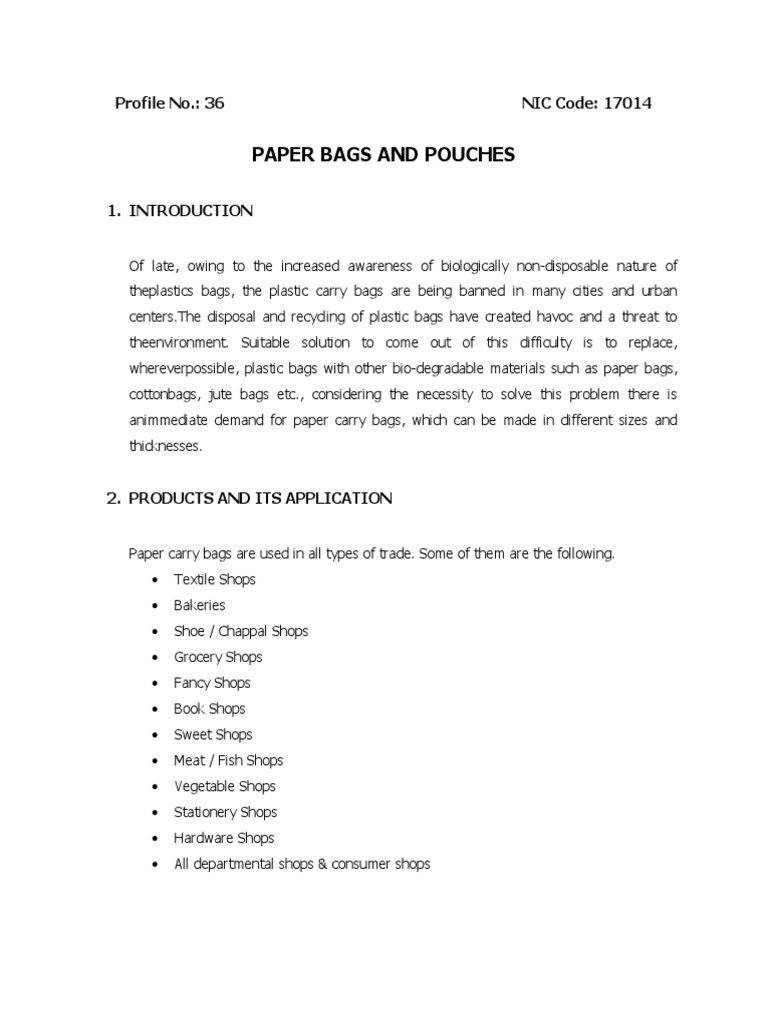 Paper Bags and Pouches PDF Paper Packaging And Labeling