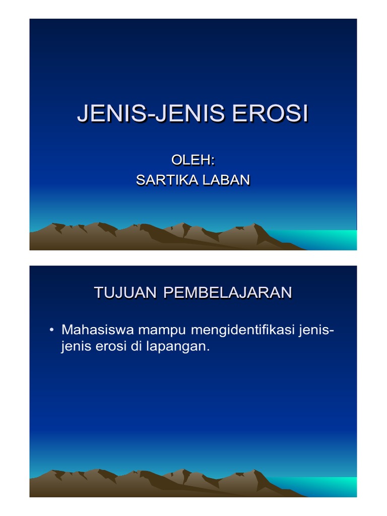 Jenis-Jenis Erosi Tanah dan Prosesnya | PDF | Ilmu Sosial | Seni