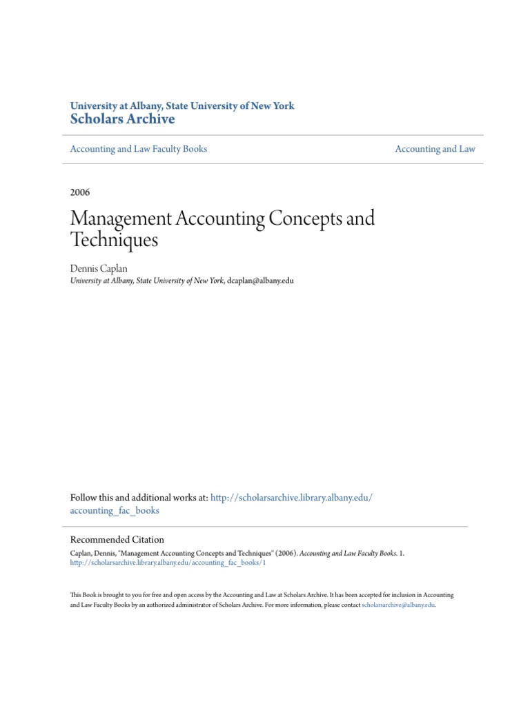 Management Accounting Concepts and Techniques.pdf | Management ...