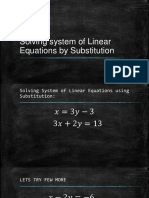 solving system of linear equations by substitution