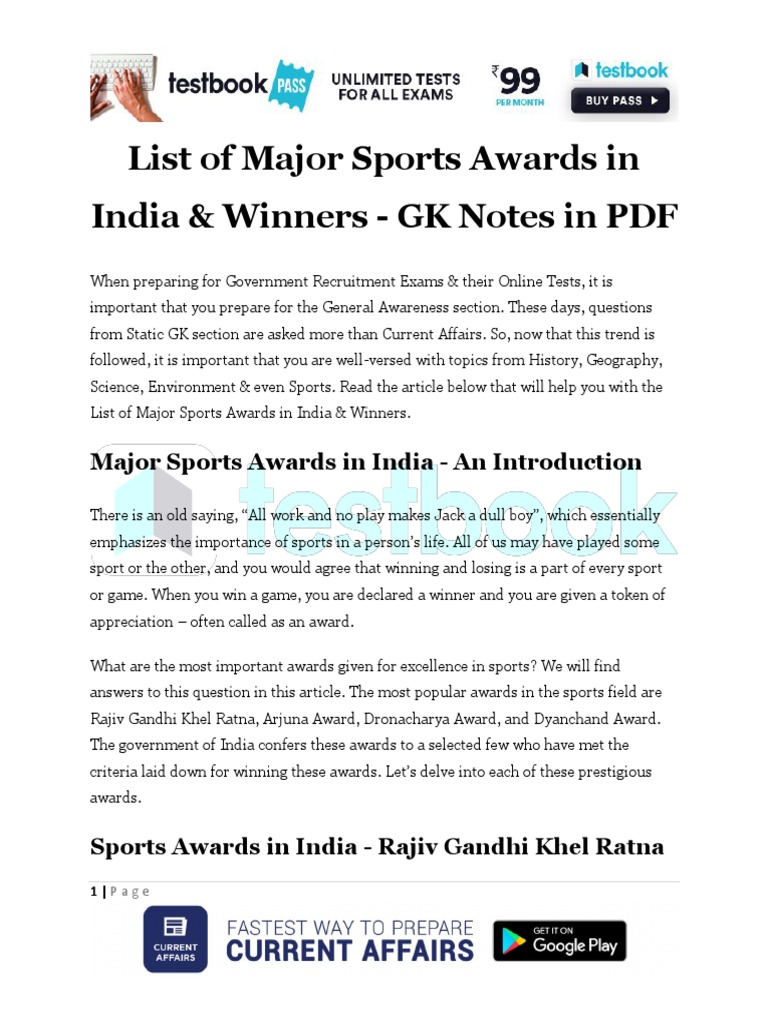 Sports Awards PDF Sports Sports Awards
