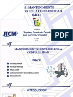 RCM - Mantenimiento Centrado en La Confiabilidad (MCC) : Stephany Sarmiento Paredes Luis Carrera Fernandez