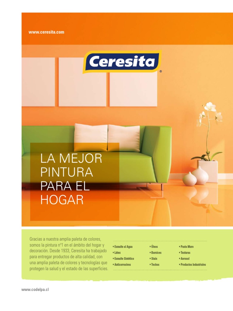 Pinturas Ceresita: Esmaltes y Látex | PDF | Pinturas | Cepillo, image size:768x1024