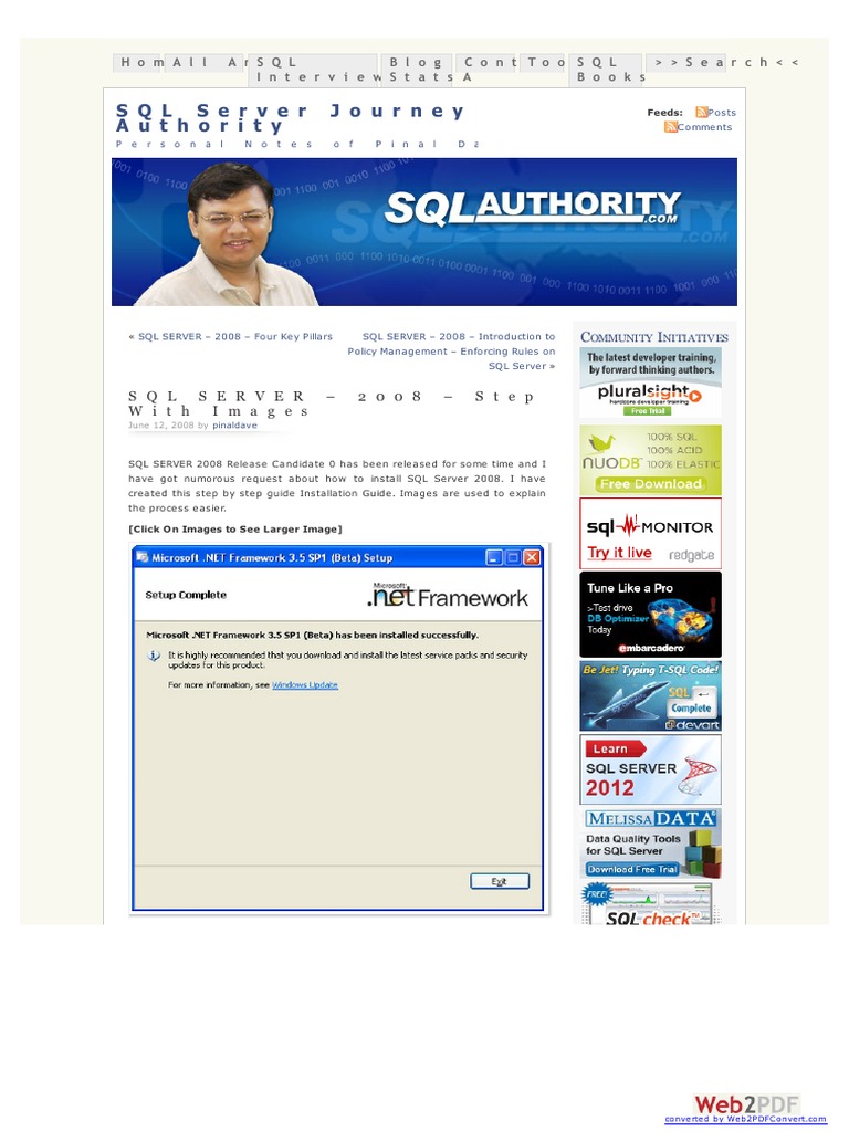 SQL Installation Guide | PDF | Microsoft Sql Server | Sql