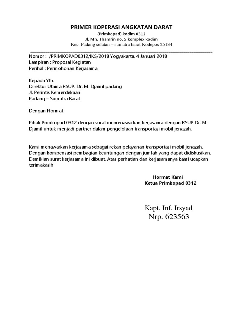 Kerjasama Primkopad dengan RSUP Djamil | PDF