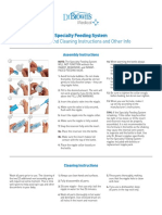 Assembly and Cleaning Instructions and Other Info: Specialty Feeding System