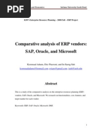 Comparative Analysis of ERP Vendors