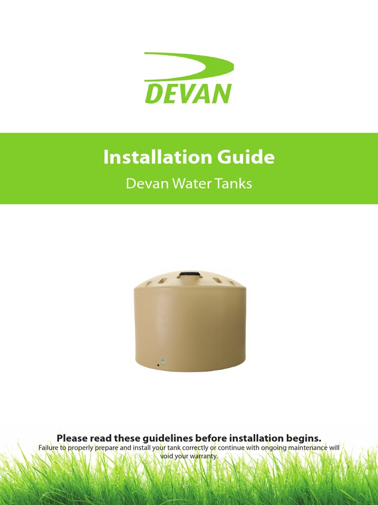 Installation Guide: Devan Water Tanks | PDF | Plumbing | Litre