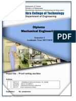 Wood Cutting Machine Diploma Project