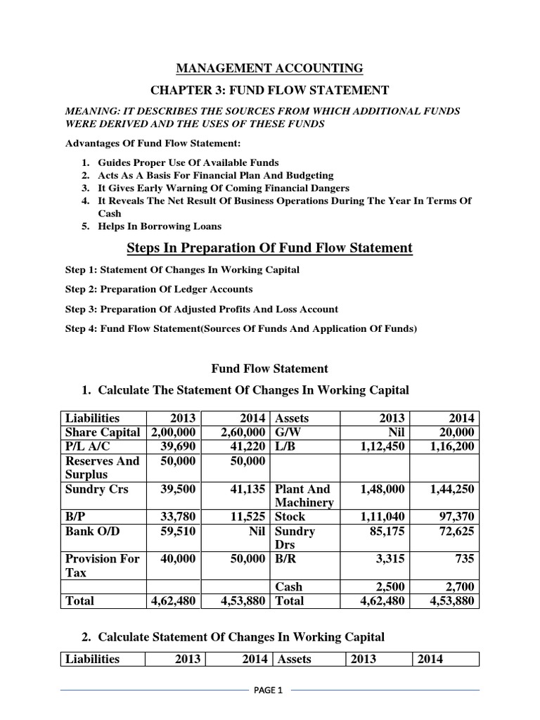 Fund flow statement pdf pdf cash flow statement dividend