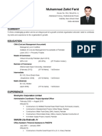 Muhammad Zahid Farid - Resume PDF