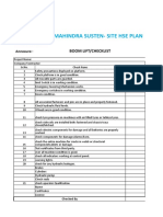 Mahindra Susten-Site Hse Plan: Boom Lift/Checklist