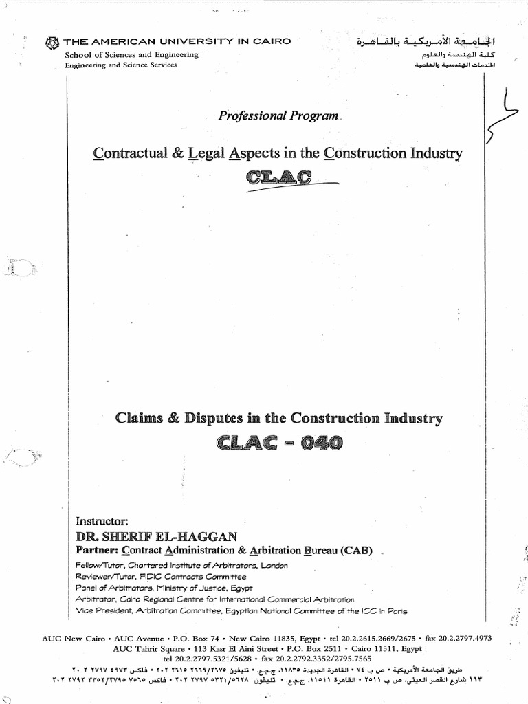 Clac 040 - Claims, Disputes | PDF | Damages | Business Law