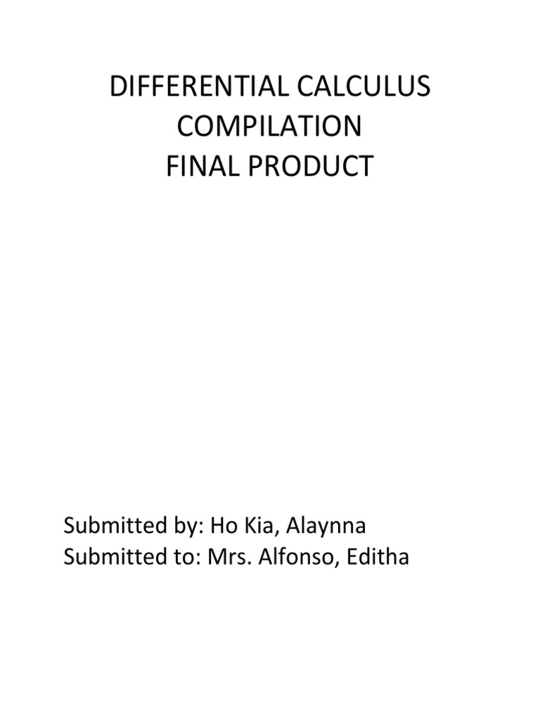 Differential Calculus Guide | PDF