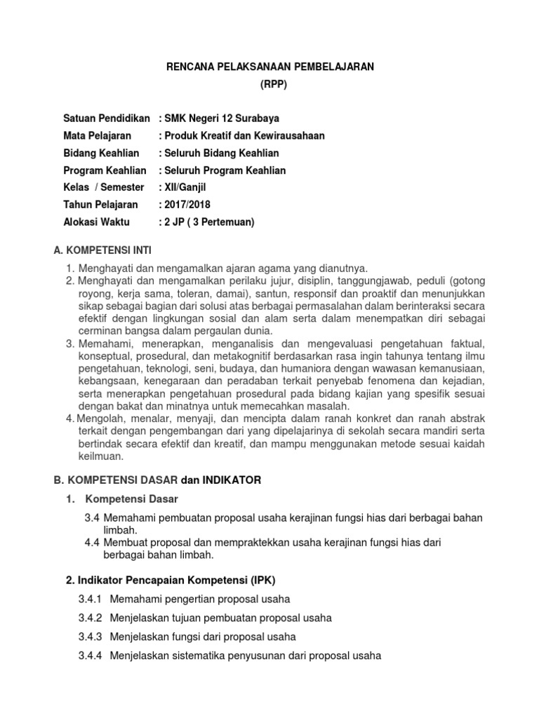 Rpp Proposal Usaha