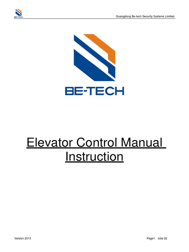 ManualRFID Elevator Controller Manual Instruction PDF Elevator