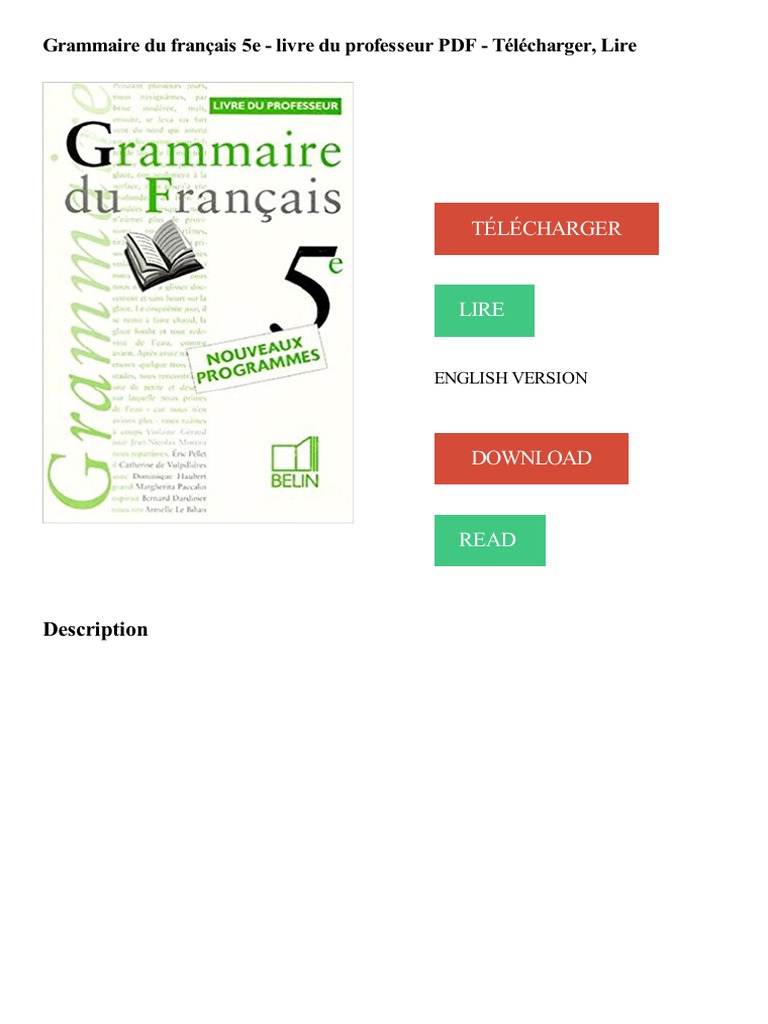 Mon Cahier De Français 6ème Belin Corrigé Pdf Cours de Francais | PDF | Langue française | France